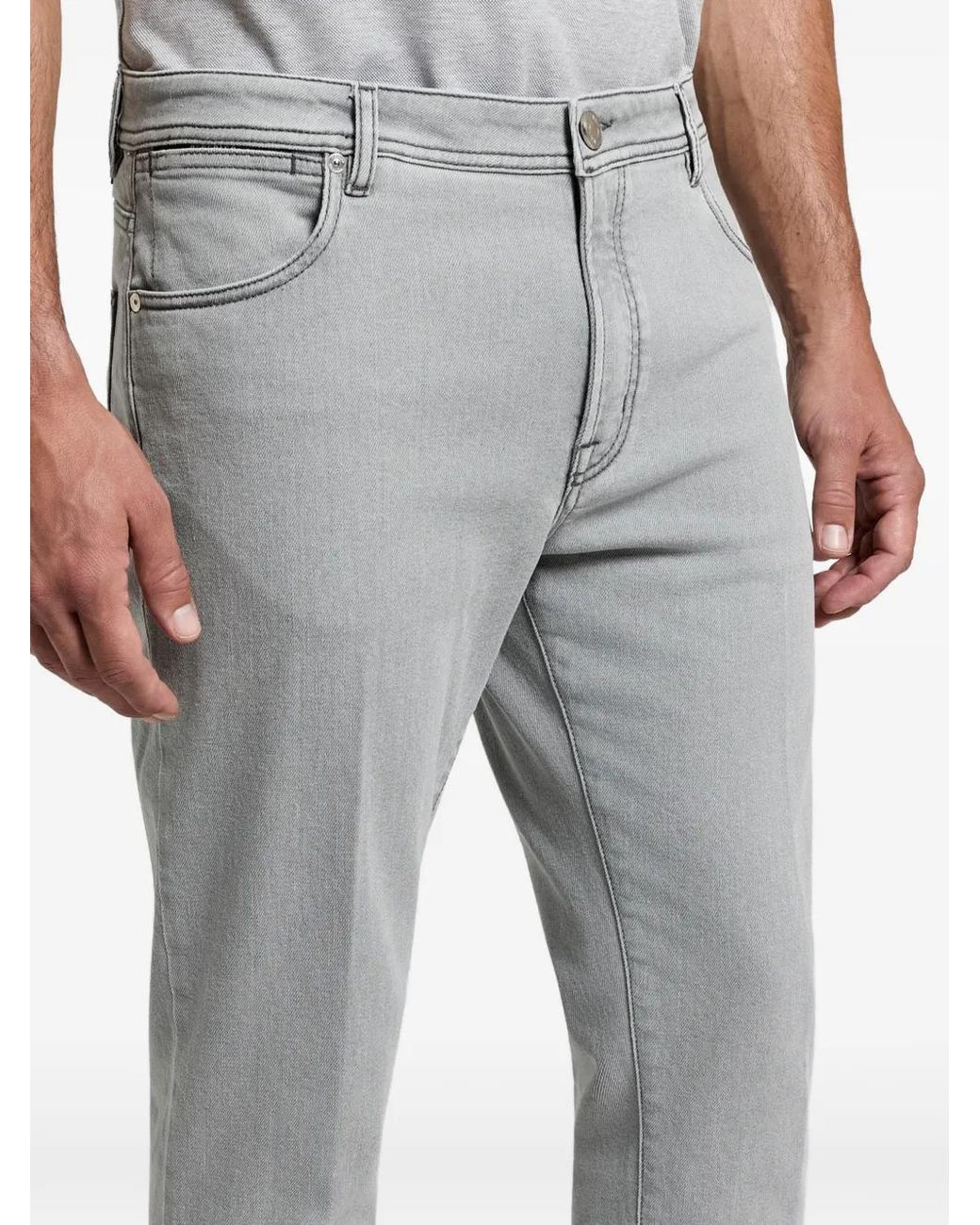 Peserico Gray Five-Pocket-Style Jeans for men