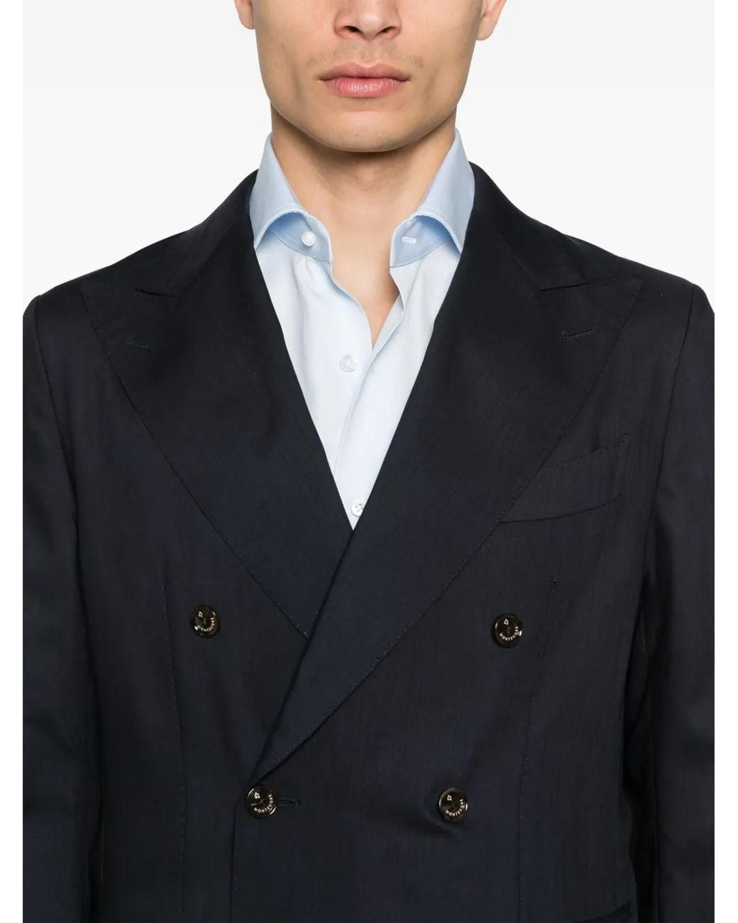 Montecore Blue Virgin Wool Blazer for men
