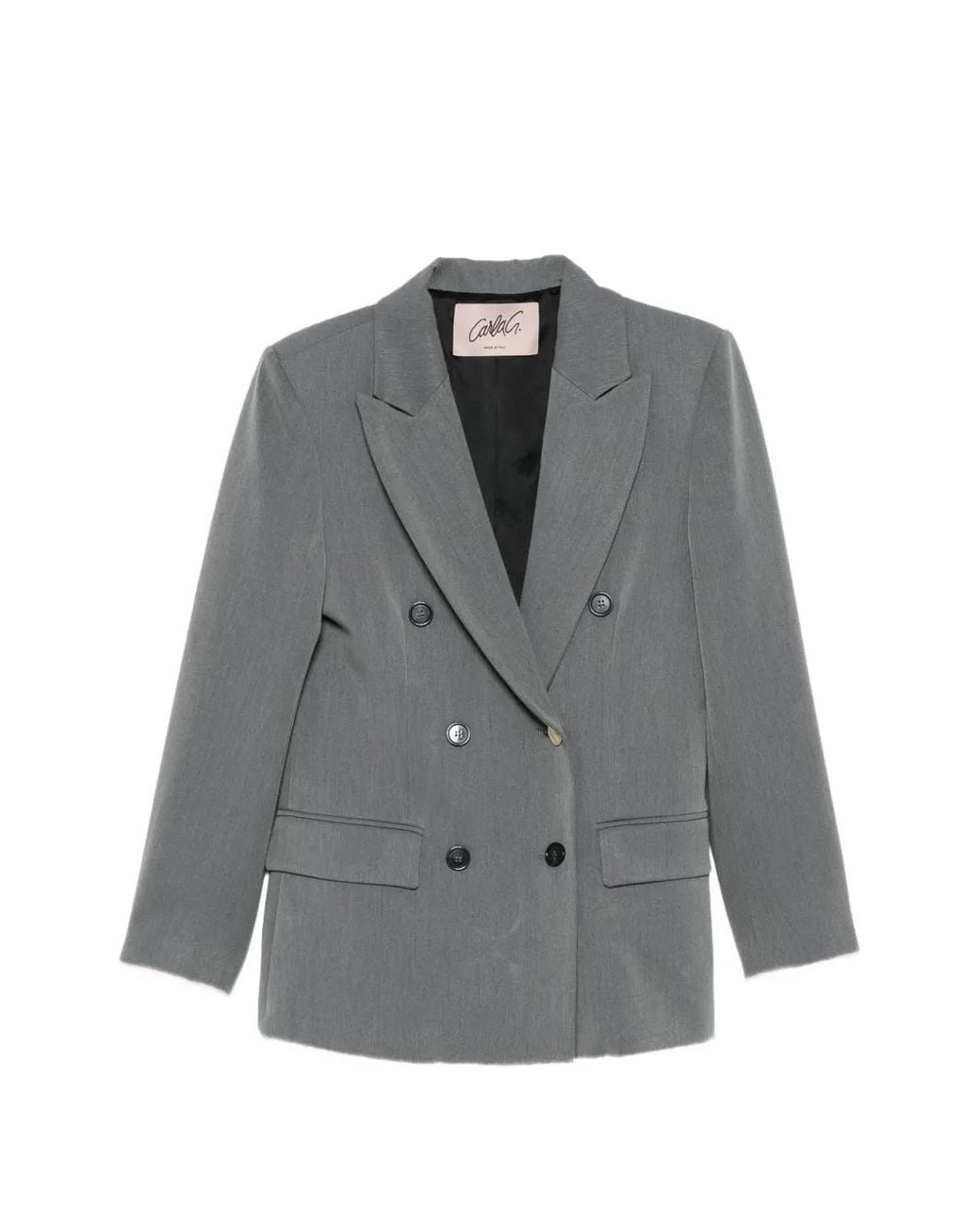 Carla G Gray Double-Breasted Peak-Lapel Blazer