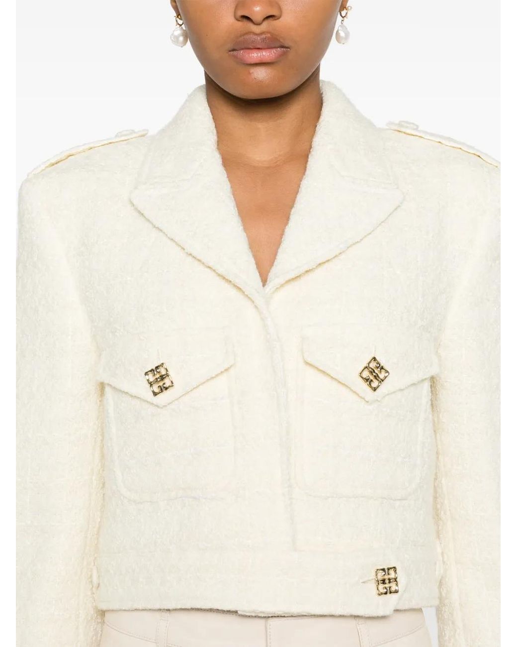 Chaqueta Cropped 4G Liquid De Tweed Givenchy de color Natural