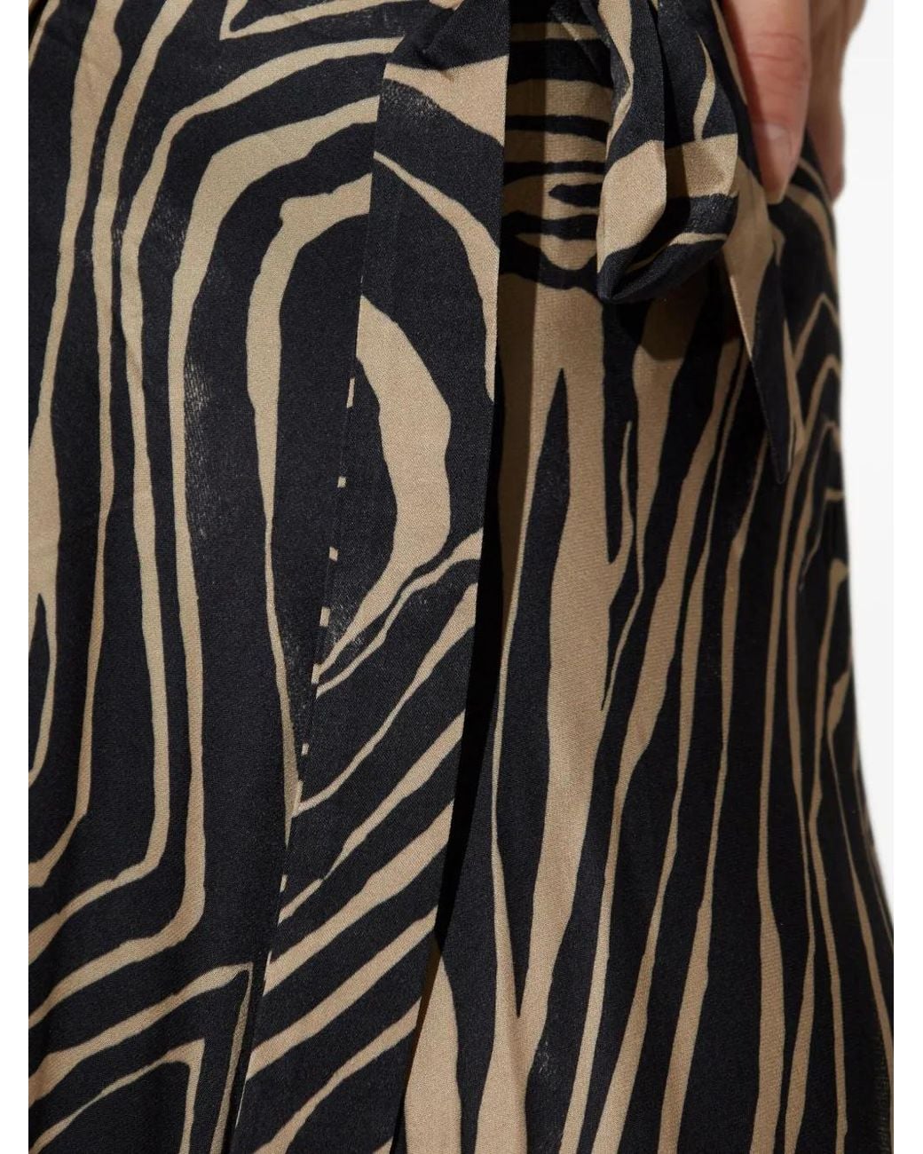 Munthe Black Lovella Zebra-Print Wrap Skirt