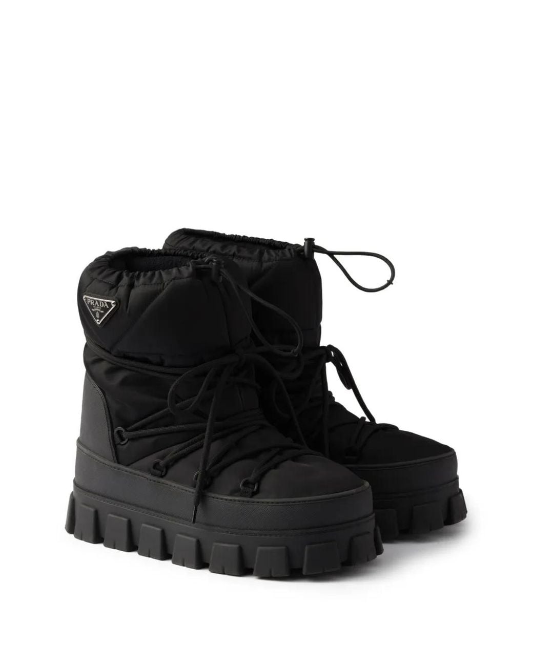 Prada Black Quilted Après Ski Boots for men