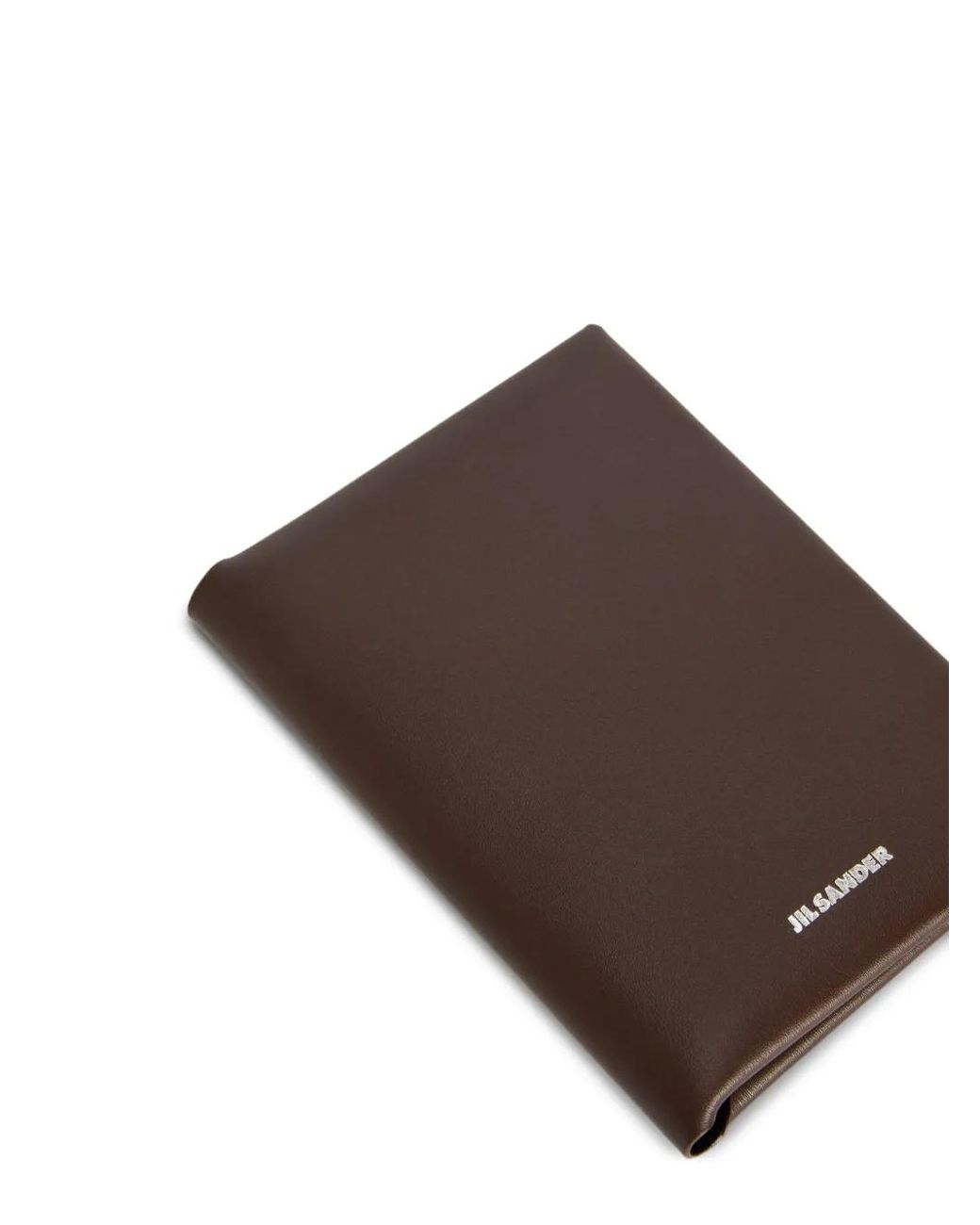 Jil Sander Brown Grained Leather Passport Holder for men