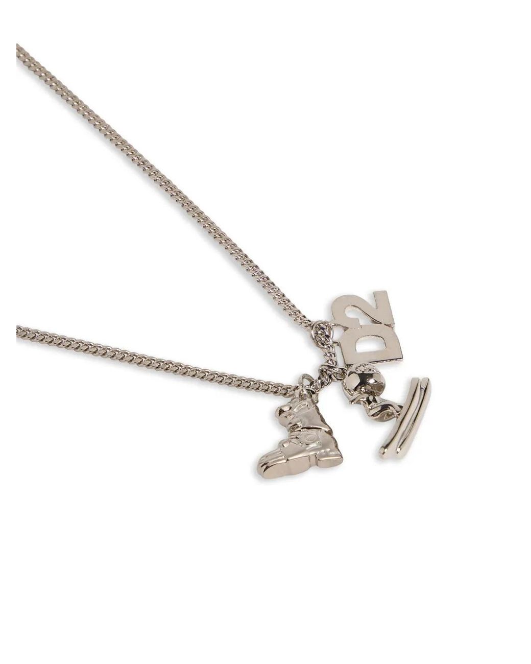 DSquared² White Charm-Detail Necklace for men