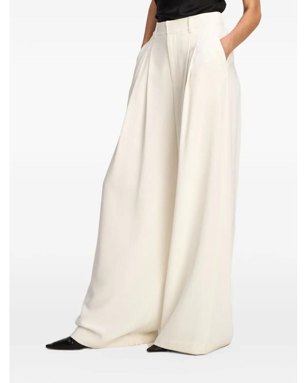 Cinq À Sept White Marne Pleated Tailored Trousers