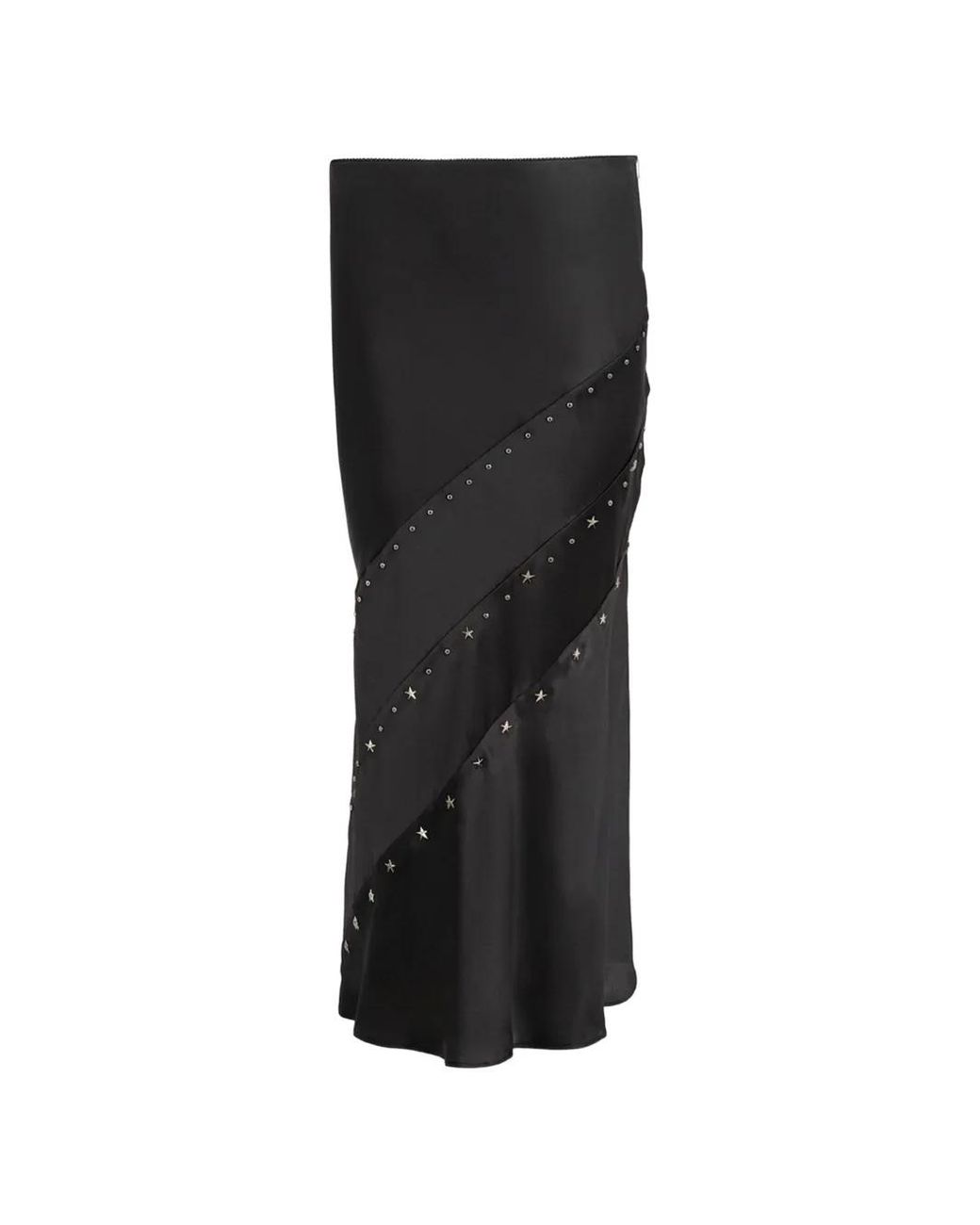 John Richmond Black Star-Embellished Panelled Skirt