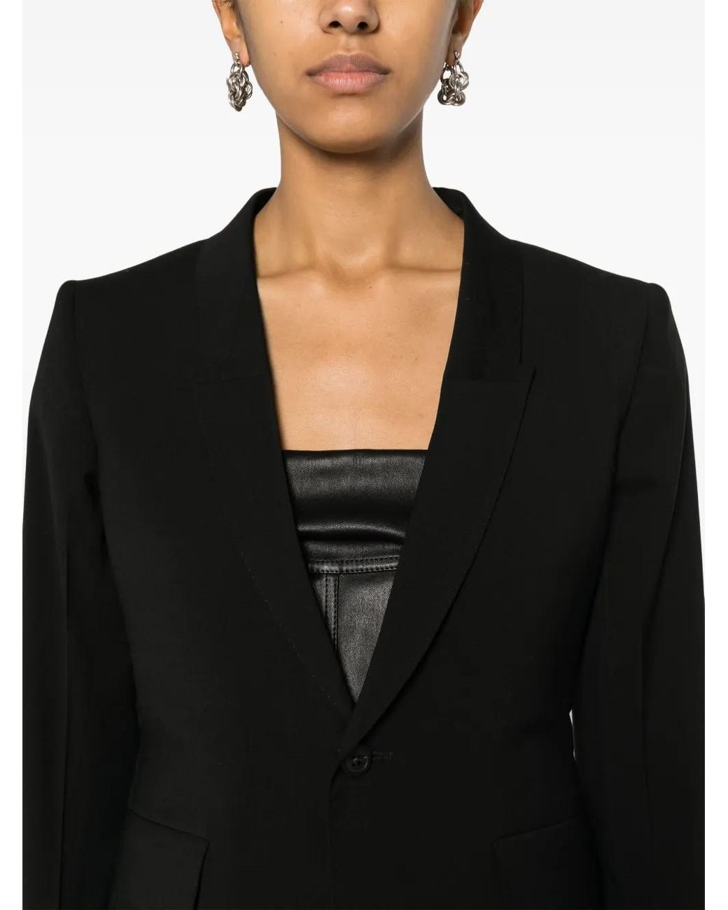 Rick Owens Blazer Met Enkele Rij Knopen in het Black