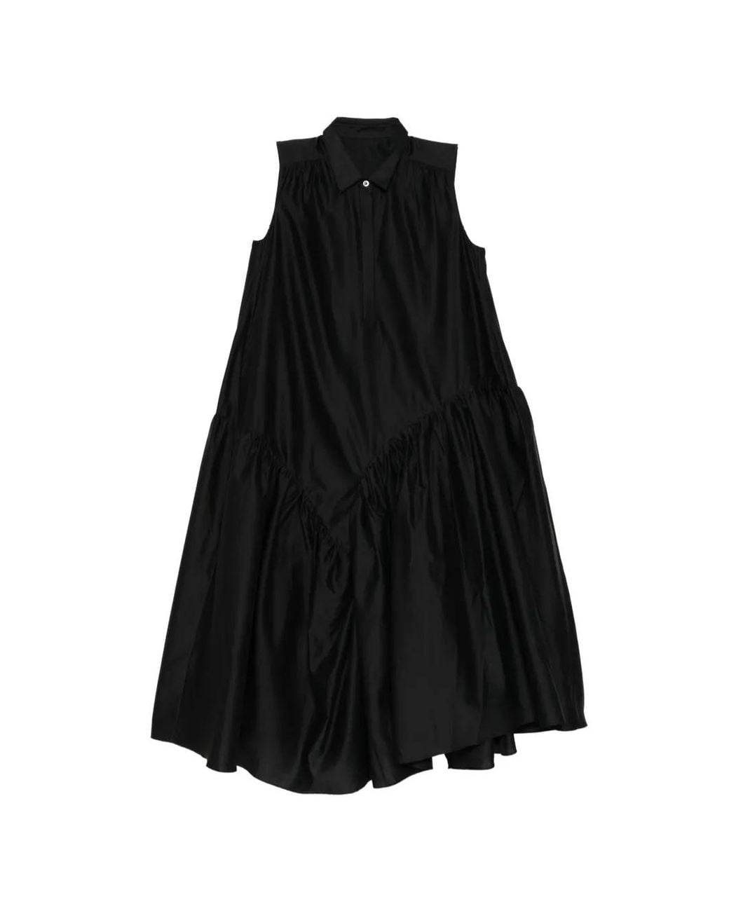 JNBY Black Sleeveless Gathered Dress