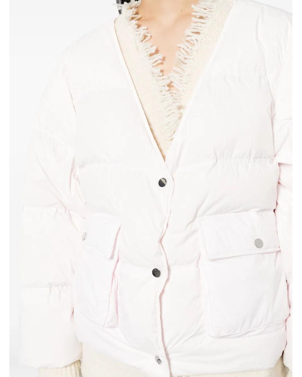 Doudoune Frangée À Design Superposé B+ AB en coloris White
