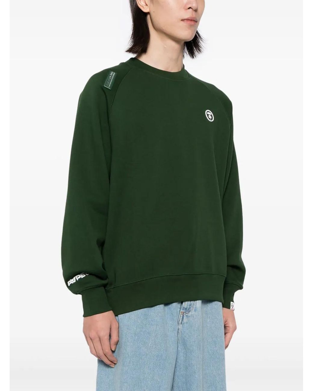 Aape By A Bathing Ape Green Logo Patch Sweatshirt for men