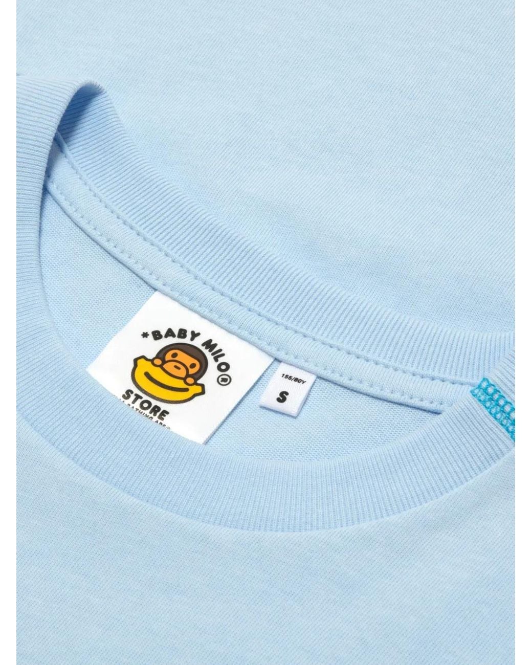 *BABY MILO® STORE BY *A BATHING APE® Blue Baby Milo Graphic-Print Cotton T-Shirt