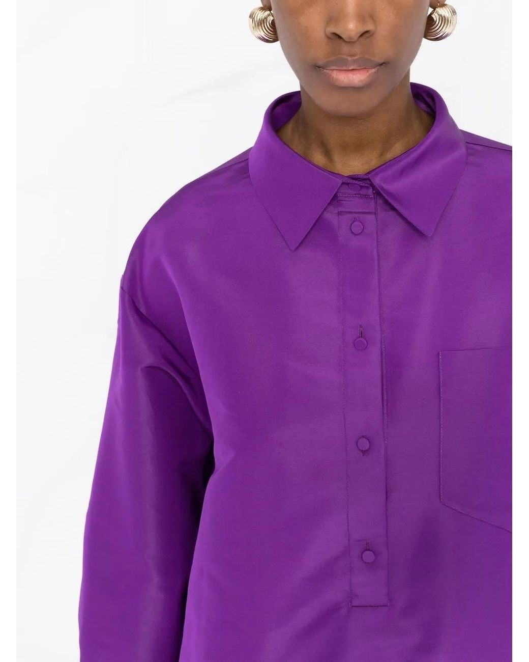 Valentino Garavani Purple Long-Sleeve Button-Up Shirt