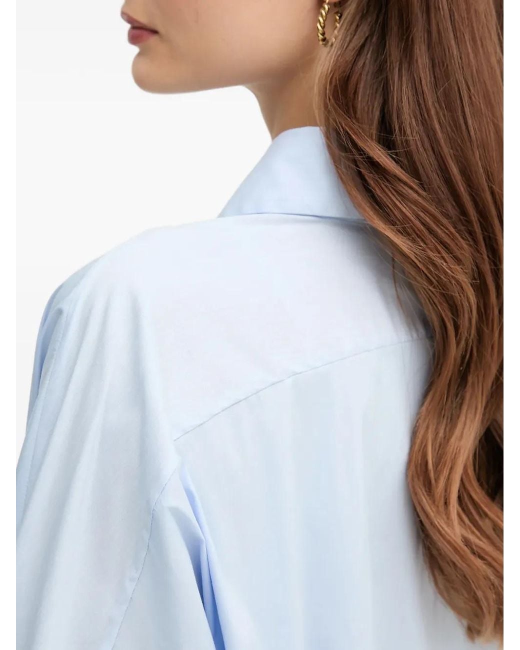 Mos Mosh Blue Collared Asymmetric Shirt Dress