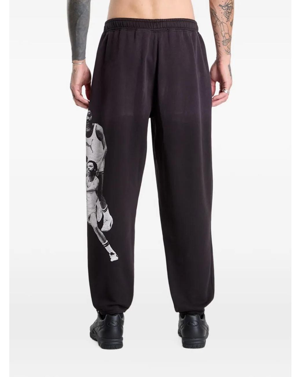 PUMA Black Memory Lane Fleece Basketball Sweatpants for men