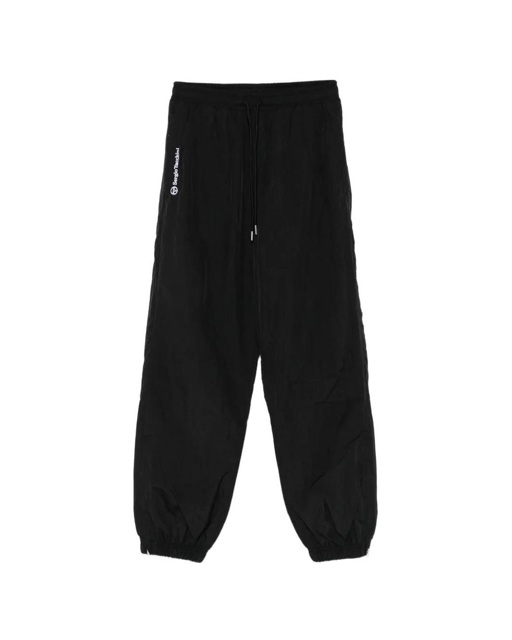 Sergio Tacchini Black Omar Logo-Print Track Pants for men