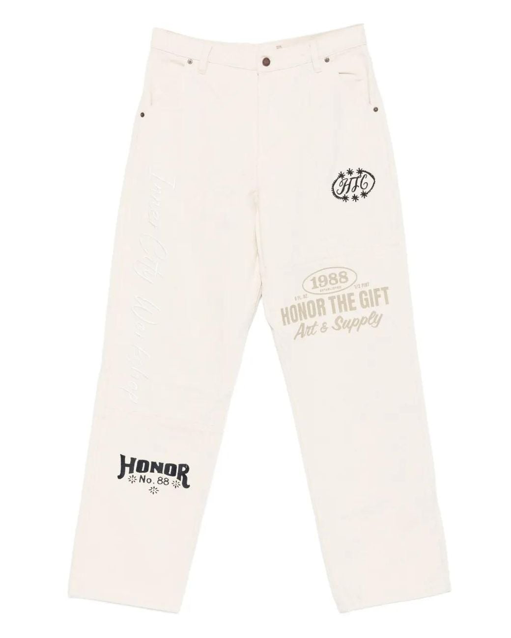 Honor The Gift White Logo-Print Trousers for men