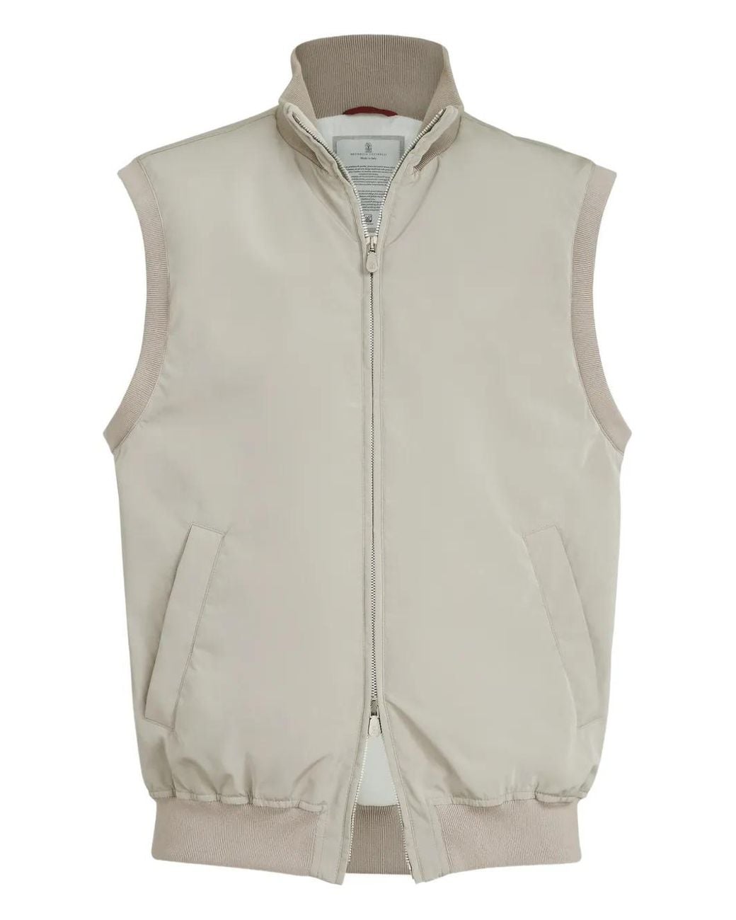 Brunello Cucinelli Gray Membrane Nylon Waistcoat With Thermore Padding for men