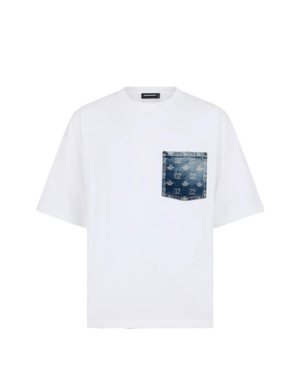 DSquared² White Monogram Loose Fit T-Shirt for men