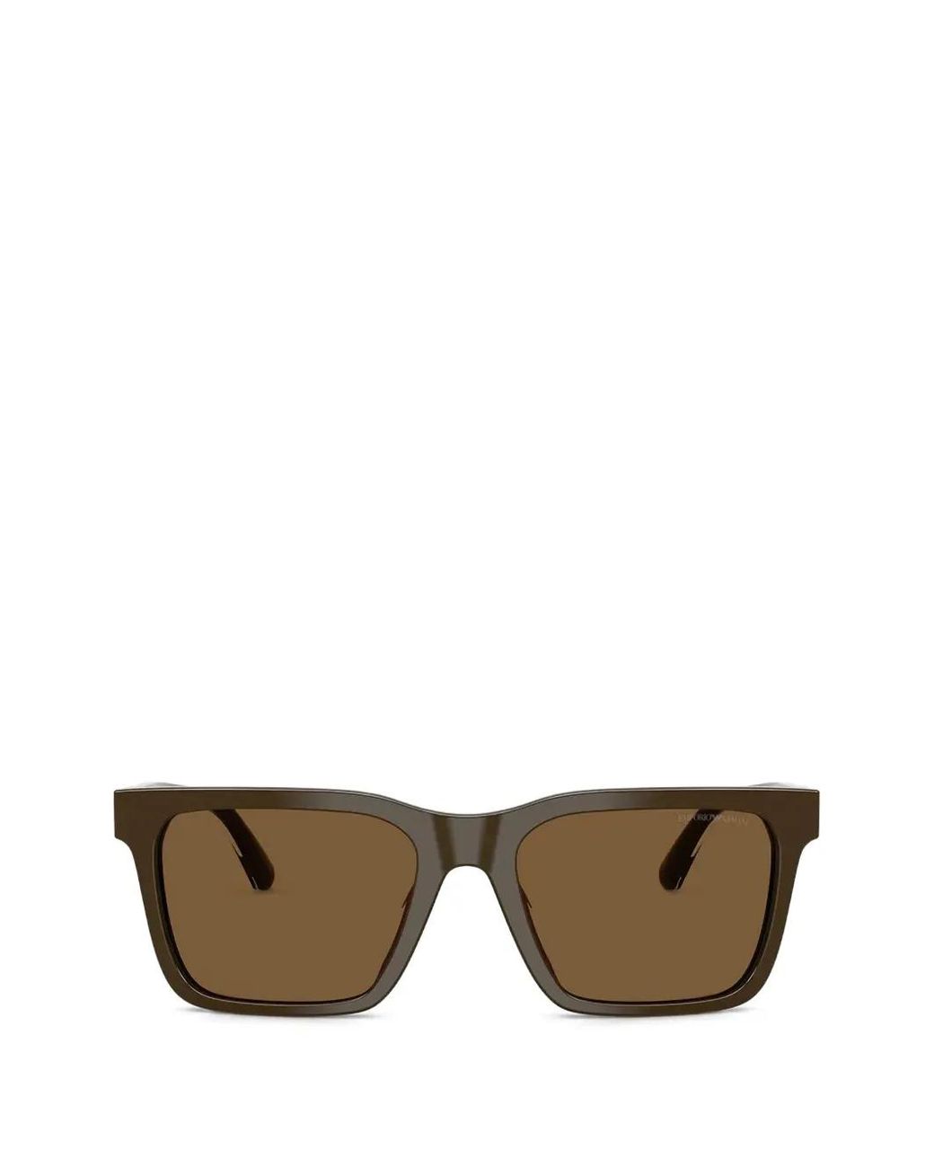 Emporio Armani Brown Lunettes De Soleil À Monture Rectangulaire for men