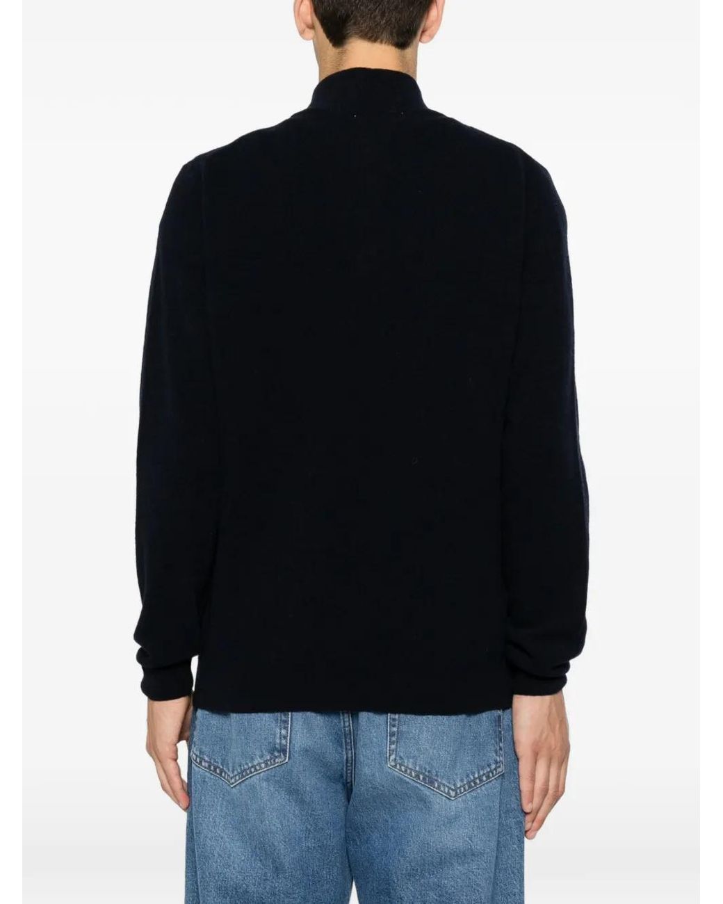 SERGIO MORETTI FIRENZE Black Half-Zip Sweater for men