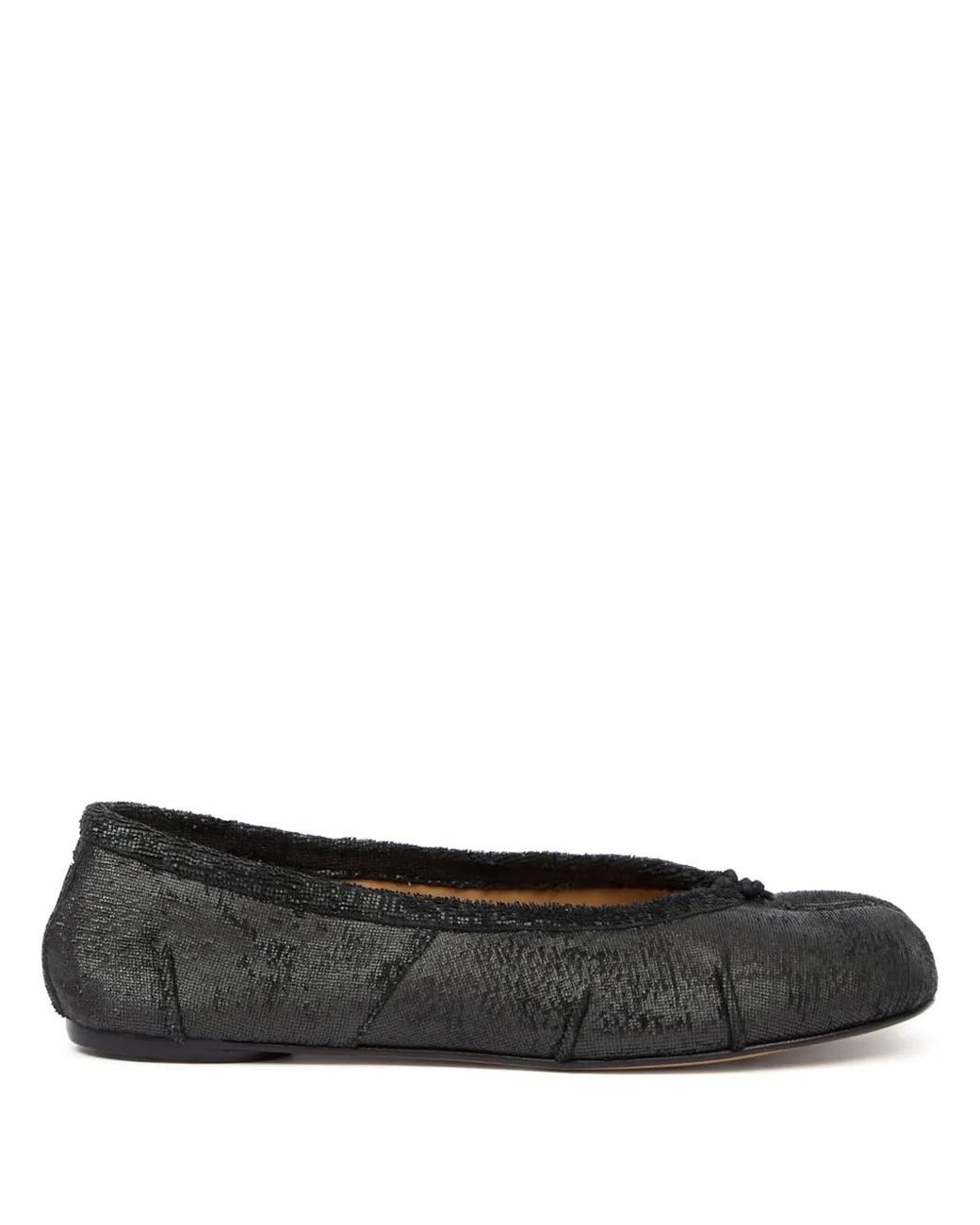 Maison Margiela Black Leather Ballet Flats