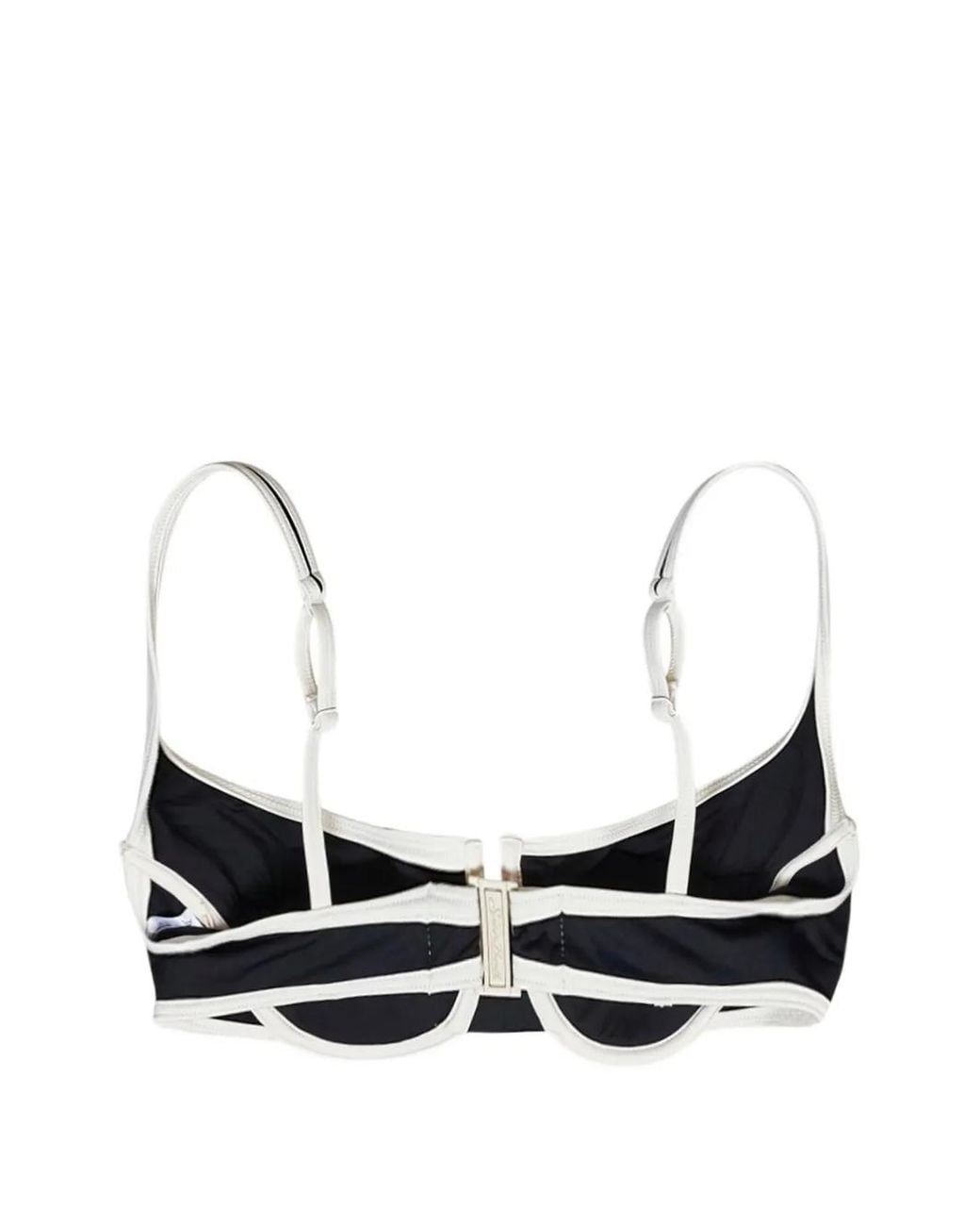 Mc2 Saint Barth White Contrasting-Trim Underwired Bikini Top