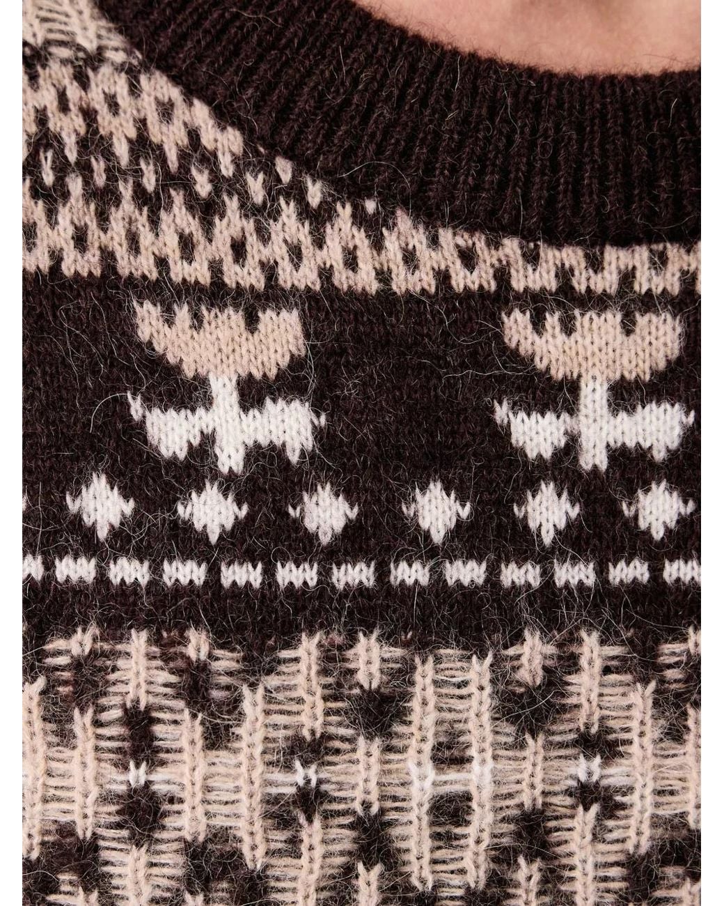 Marc O' Polo Red Fair Isle-Knit Raglan-Sleeve Sweater