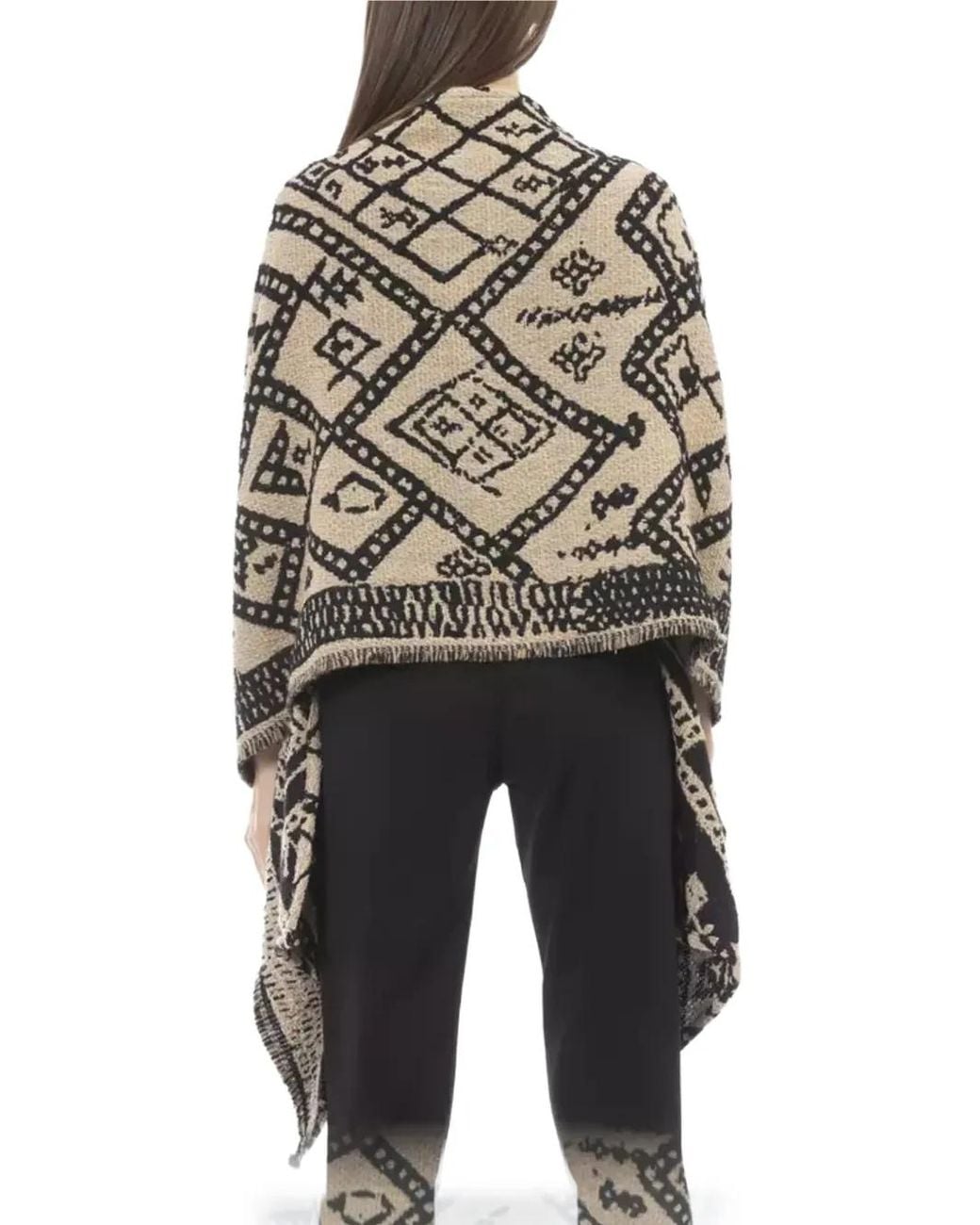 Alpha Studio Black Scandinavian Jacquard Double-Face Scarf