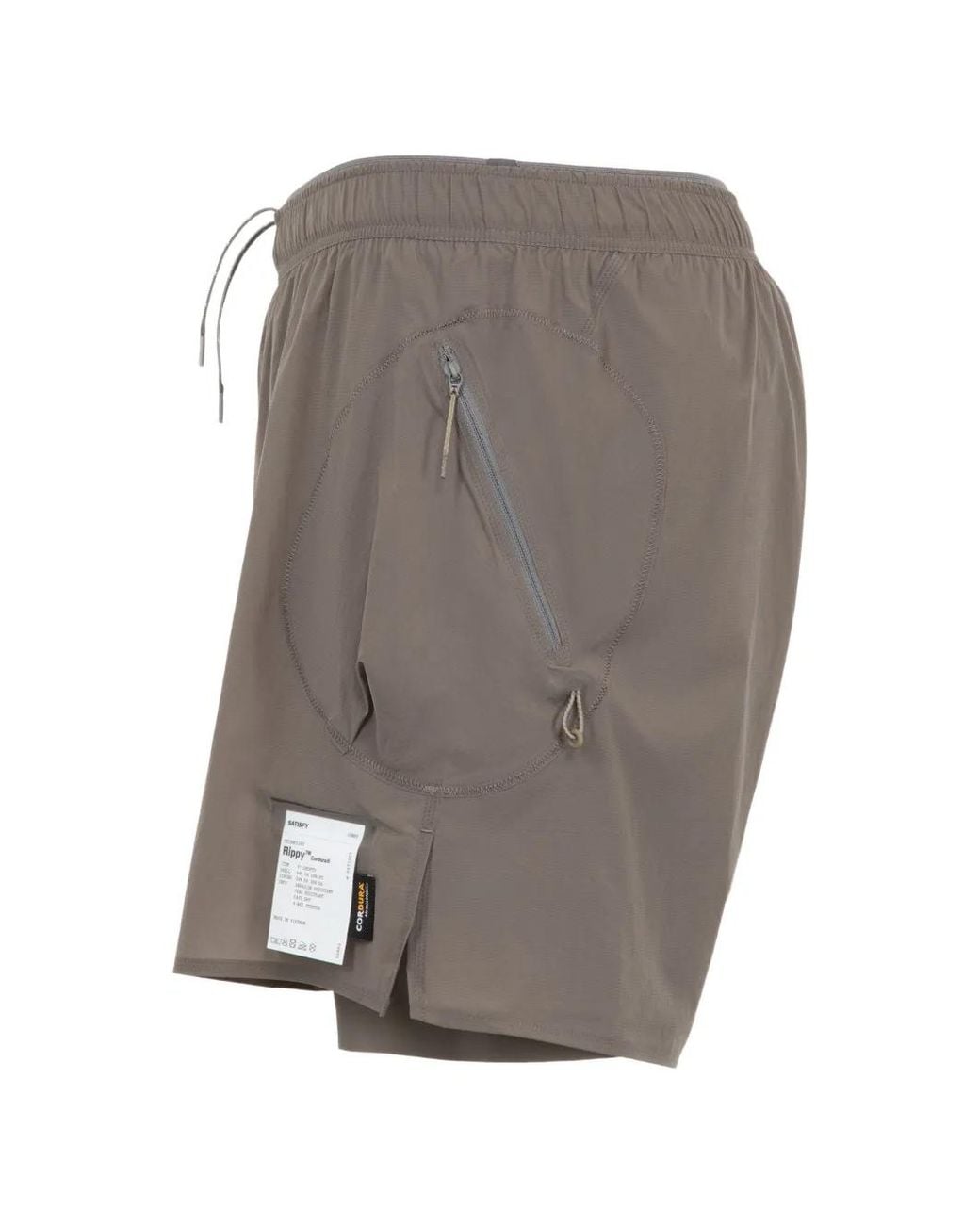 Satisfy Gray Rippy Cordura 5 Shorts for men