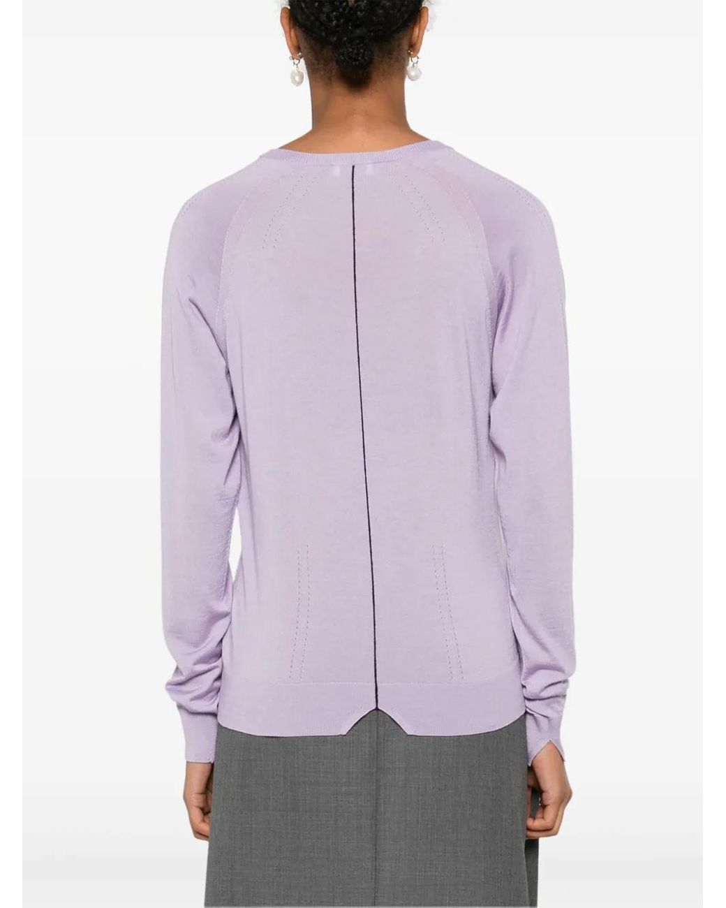 Lanvin Purple Fine Knit Sweater