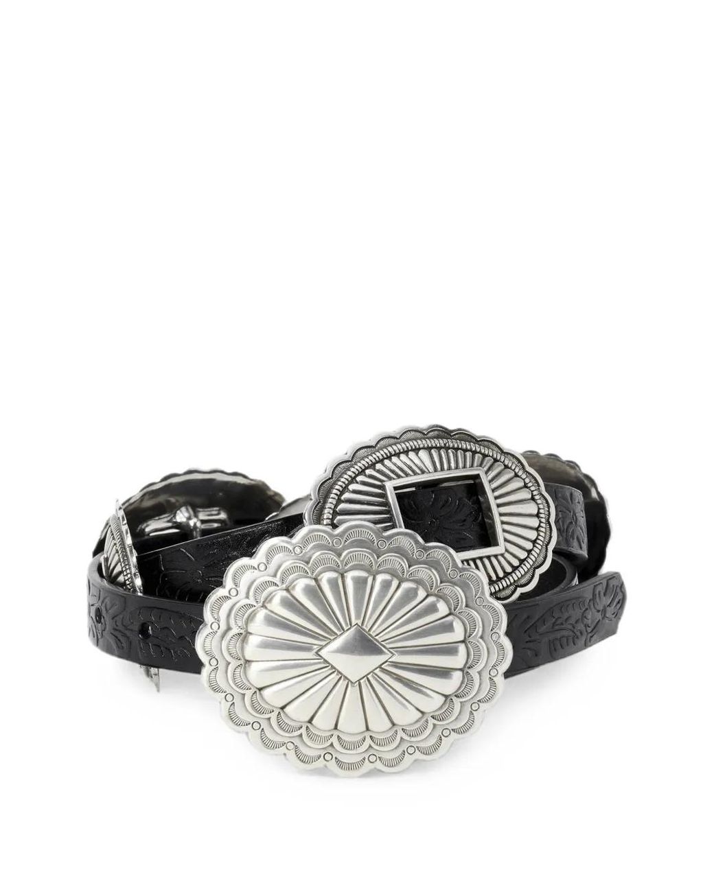 The Great Black X Stetson Embossed Concho Belt
