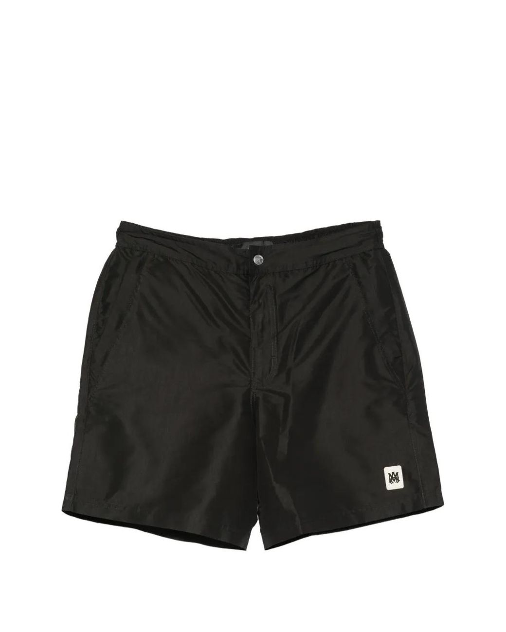 Amiri Black Logo-Patch Swim Shorts for men