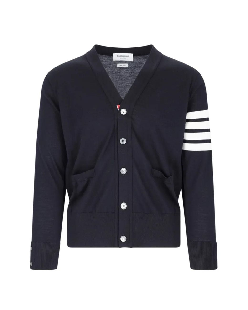Thom Browne Blue 4-Bar Stripe Wool Cardigan for men