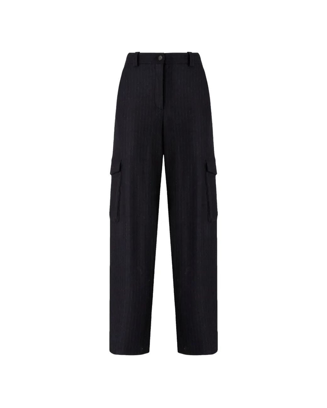 Pinko Blue Pinstripe-Print Cargo Pants