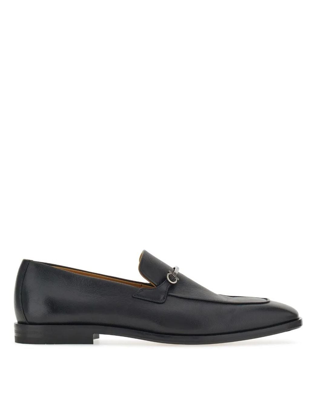 Ferragamo Black Ferragamo Gancini-Plaque Leather Loafers for men