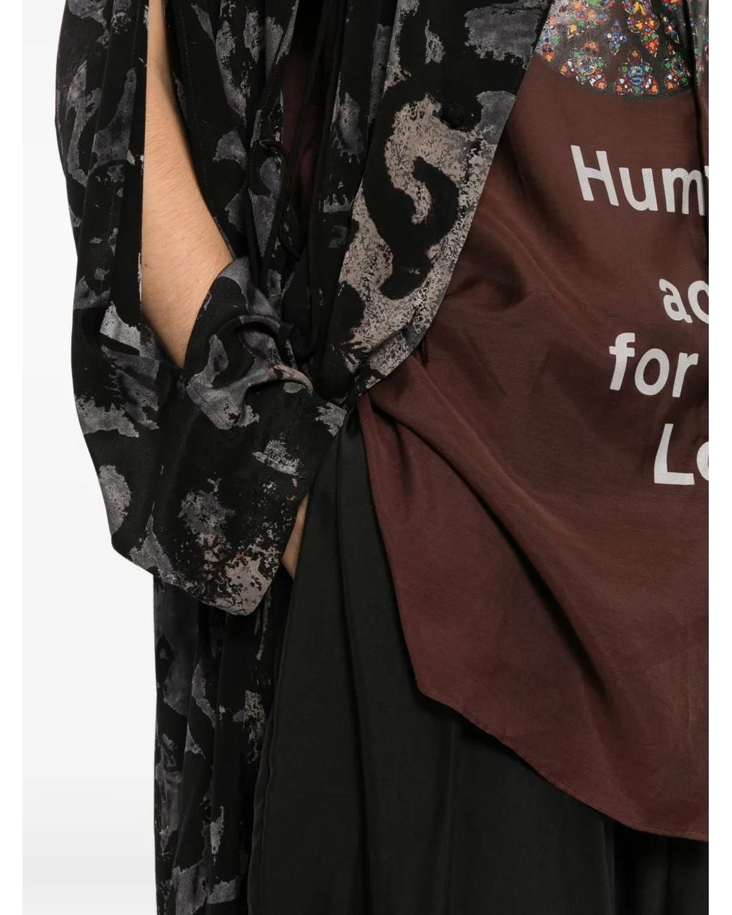 Yohji Yamamoto Black Silk Draped Trousers for men
