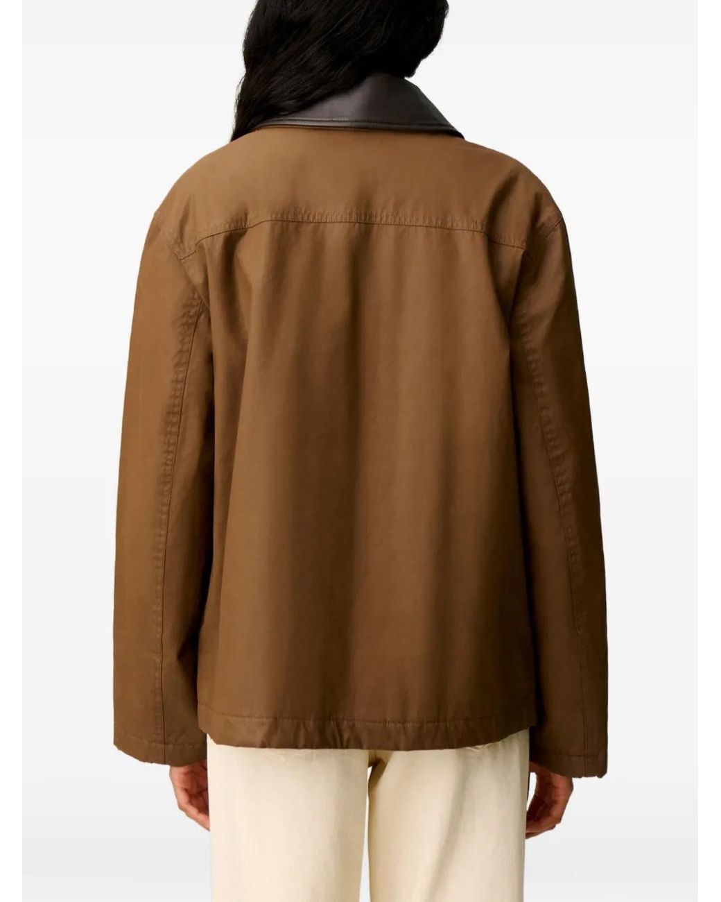 Claudie Pierlot Brown Parka Courte À Effet Ciré