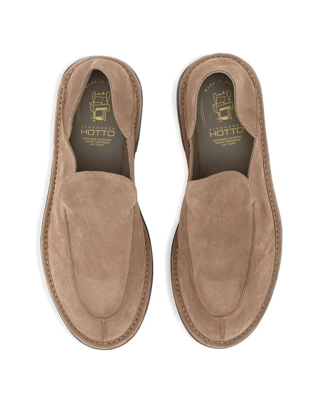Alexander Hotto Brown Foldable-Heel Suede Loafers for men