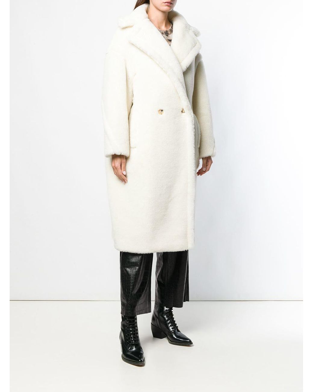 Max Mara Wool Teddy Bear Icon Coat in Ivory (White) | Lyst