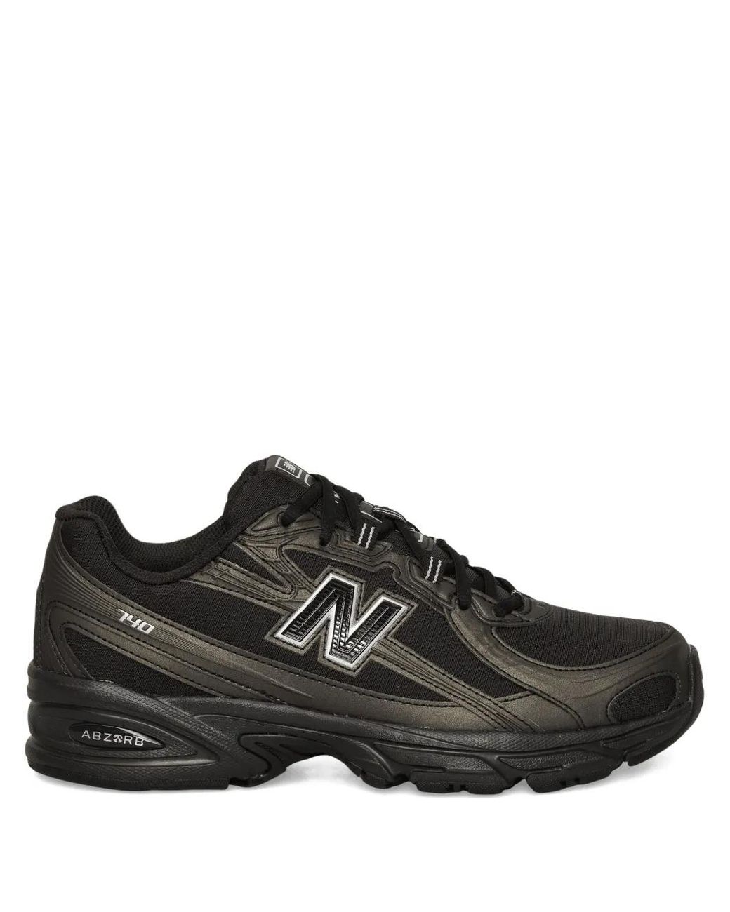 New Balance Black 740 Lace-Up Sneakers