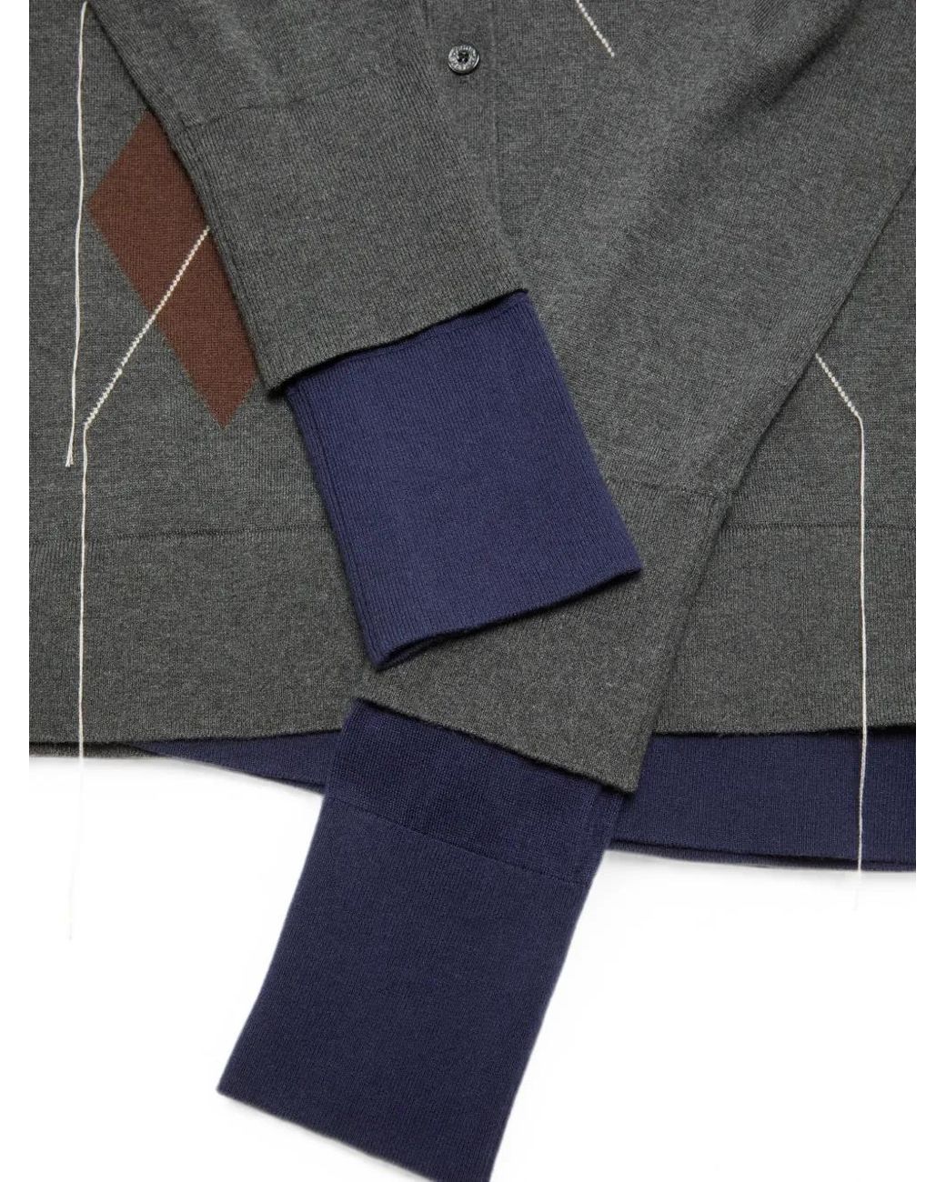 Acne Gray Double Layer Cardigan