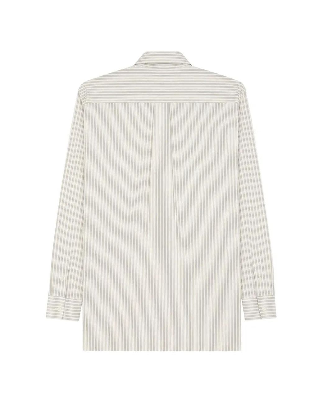 Aspesi White Striped Button-Down Shirt