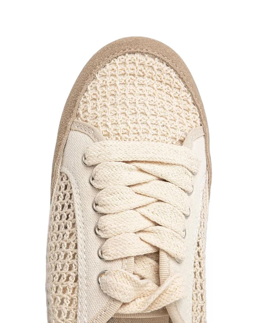 EMU White Carlo Crochet-Knit Panelled Sneakers
