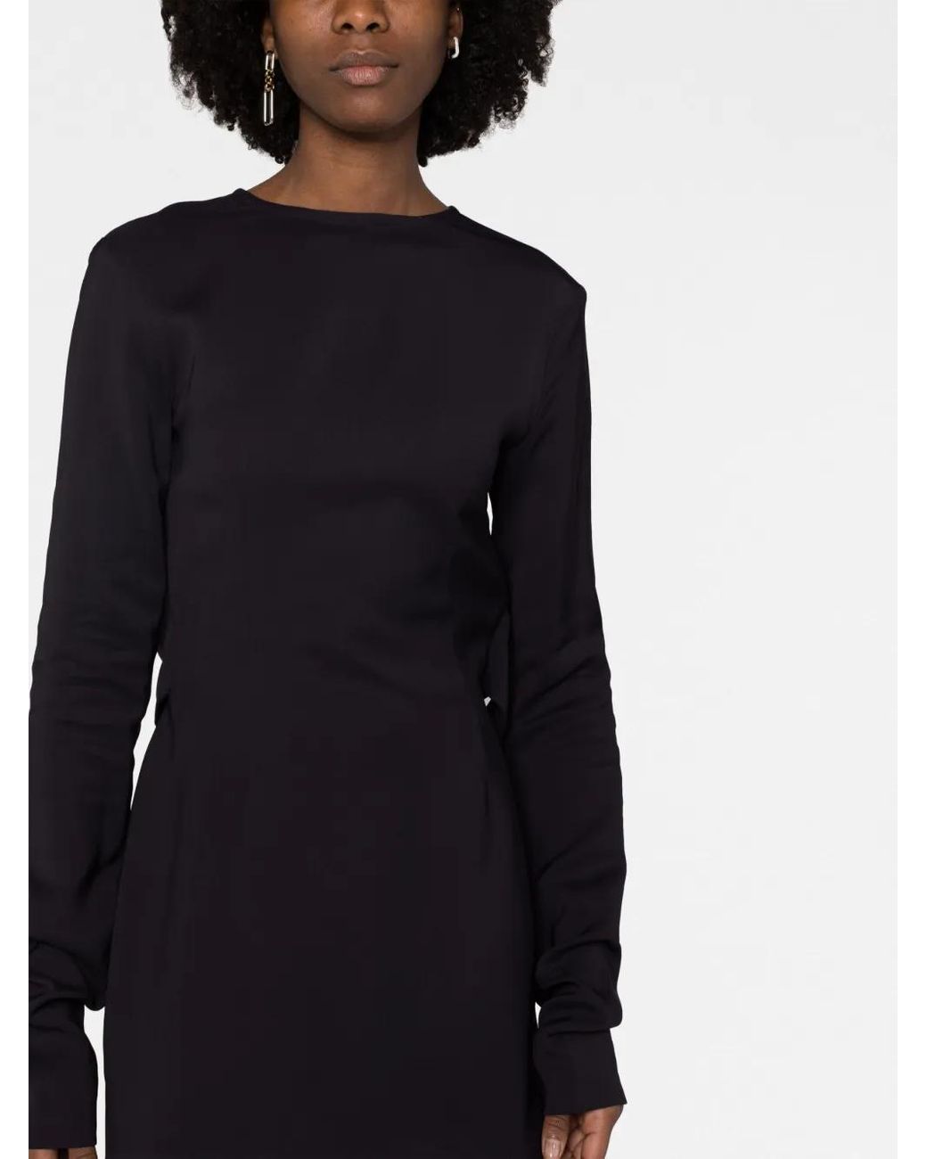 032c Black 'Kicked Back' Structured Short Dress