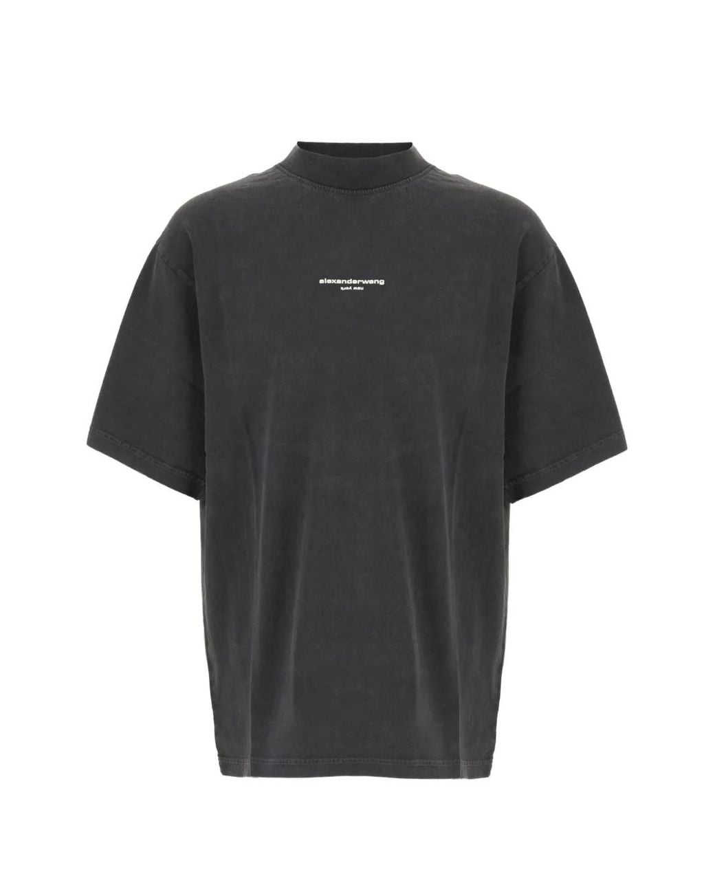 Alexander Wang Black Logo Print Short Sleeve Tee for men