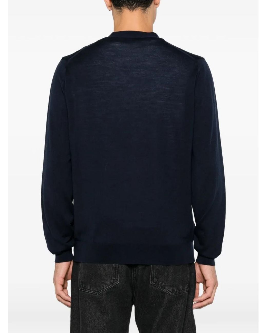 John Smedley Blue Bradrick V-Neck Cardigan for men