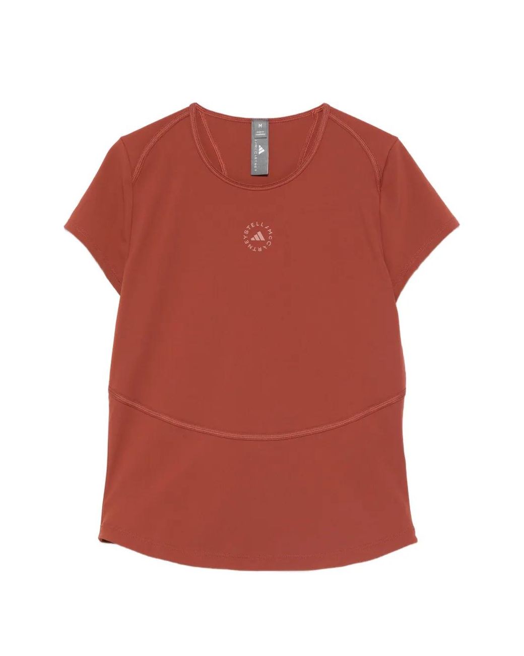 Adidas By Stella McCartney Red Logo-Print T-Shirt