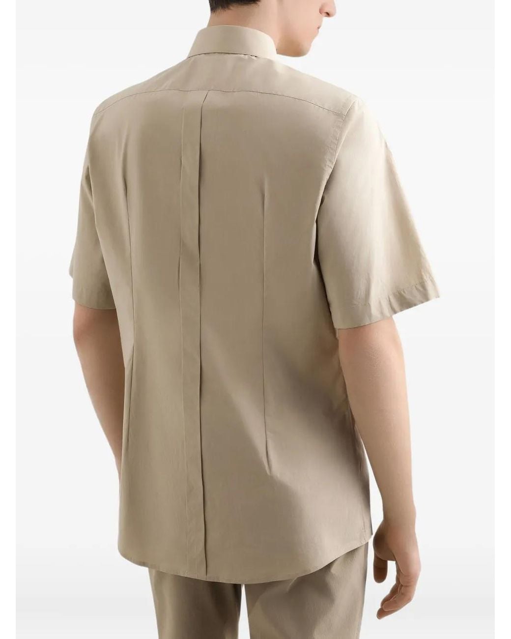 Dolce & Gabbana Natural Button-Up Short-Sleeve Shirt for men