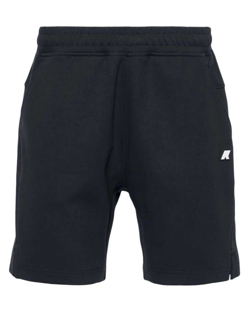 K-Way Blue Rubberised-Logo Track Shorts for men