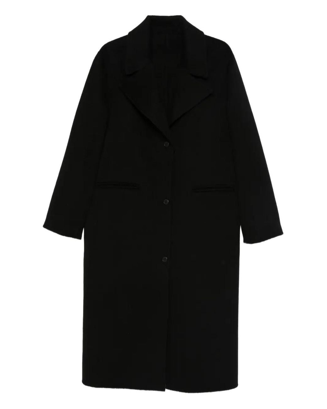 Loulou de Saison Black Buttoned Wool Coat